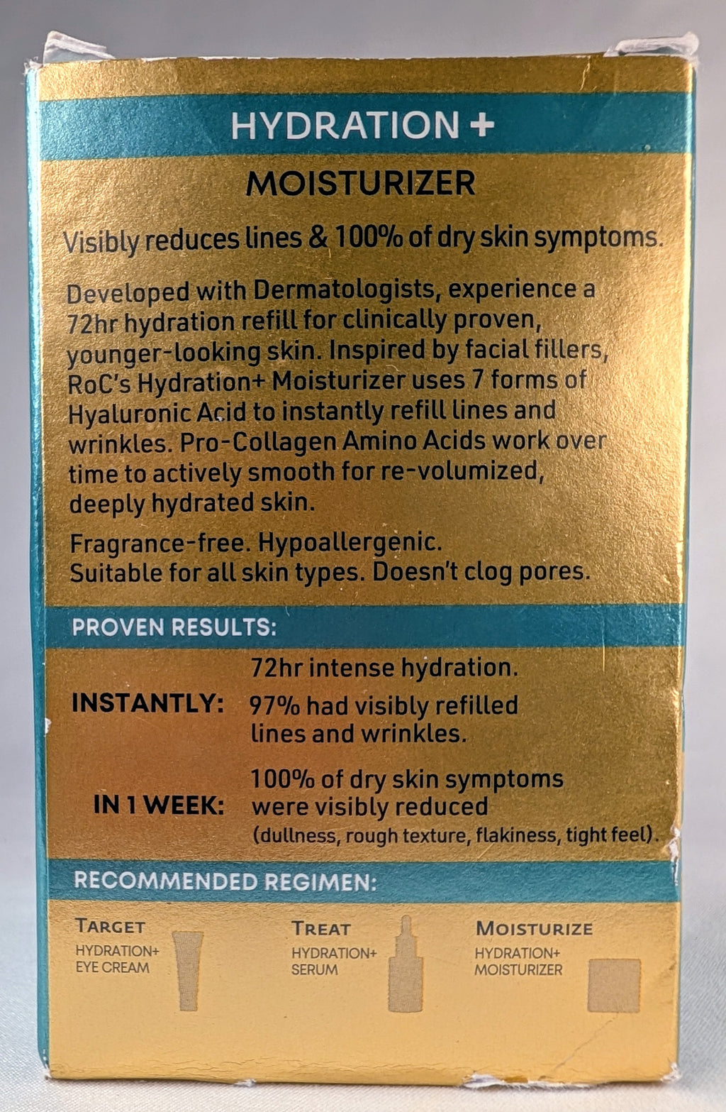 RoC Hydration+ Moisturizer Hyaluronic Acid Pro-Collagen Face Cream 1.7 oz