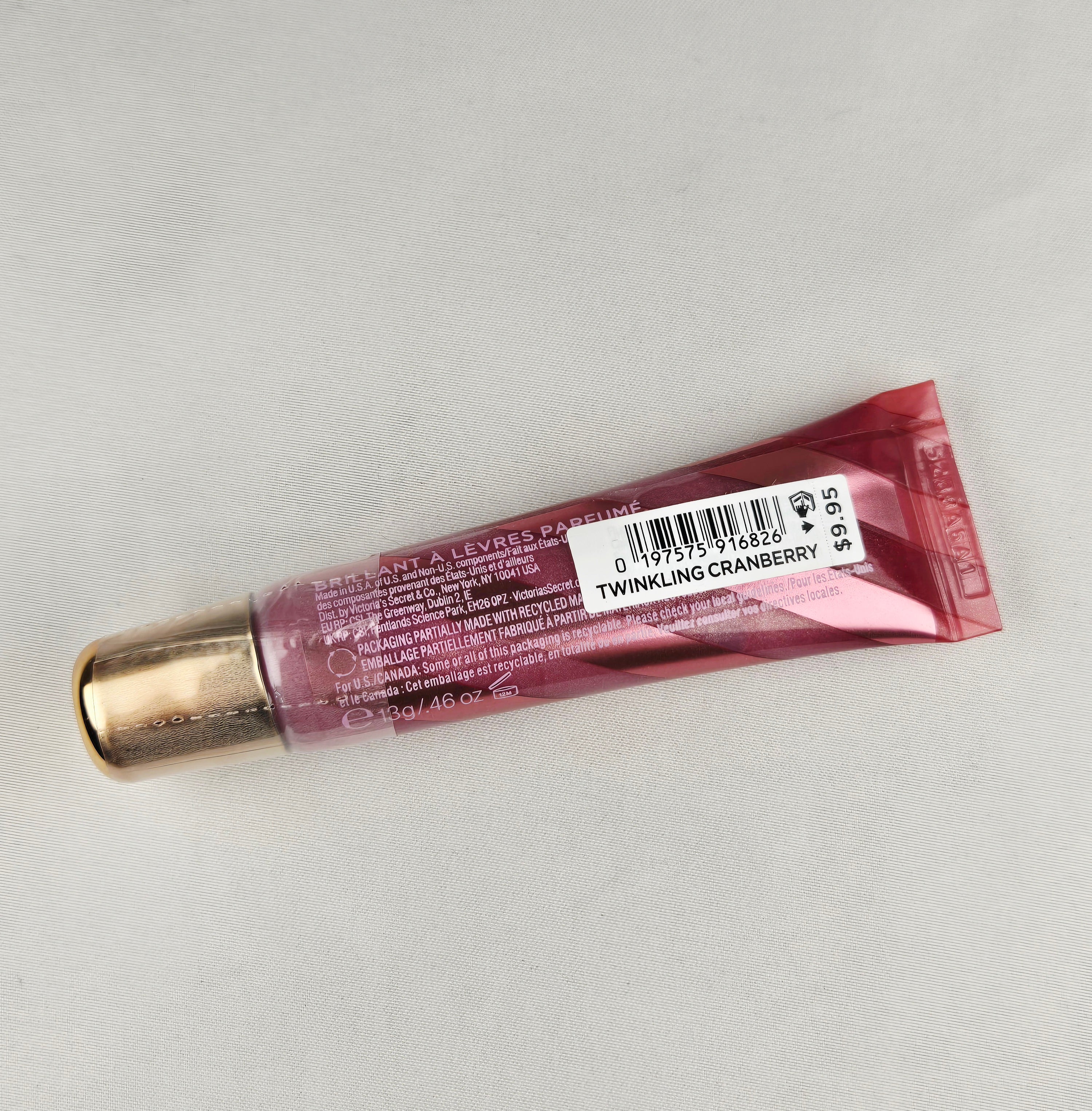 Victoria’s Secret Beauty Rush Twinkling Cranberry Flavored Lip Gloss – Shimmer Pink Cranberry Scented Gloss (0.46 oz)