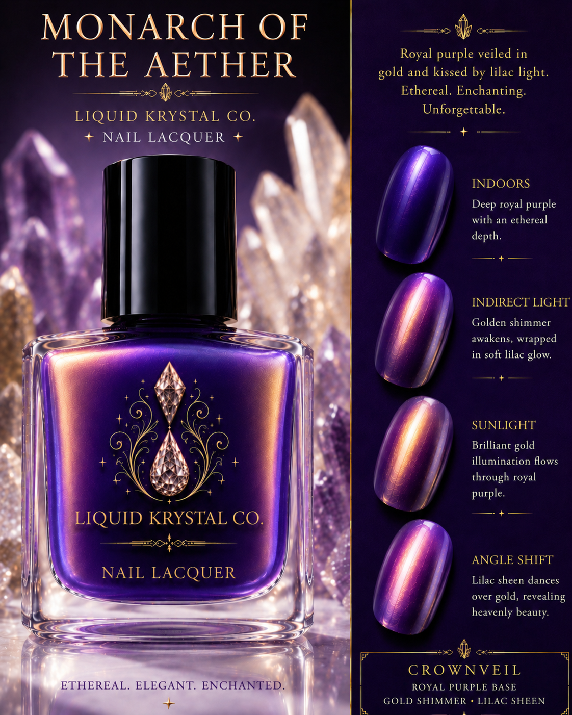 ETHEREAL AETHER COLLECTION PROTOTYPE DISPLAY | NOT FOR SALE | Fantasy Nail Polish Concept Collection | Liquid Krystal Co.