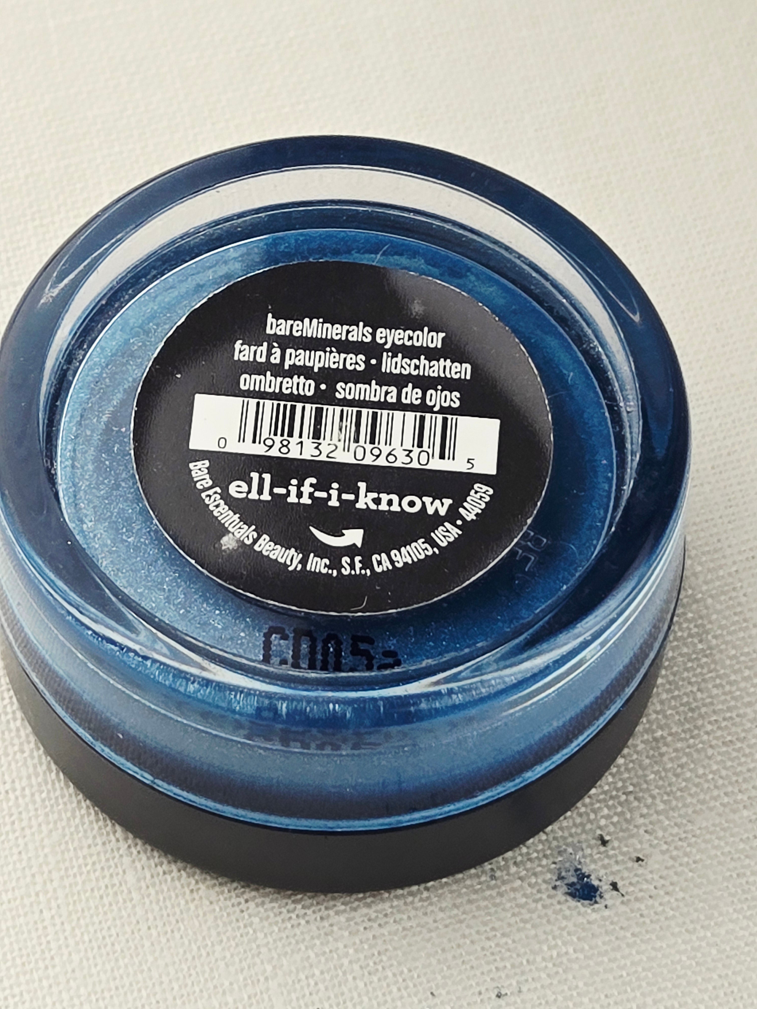 bareMinerals Loose Mineral Eyeshadow Pigment - Deep Blue Shimmer – Discontinued Shade “Ell-If-I-Know”