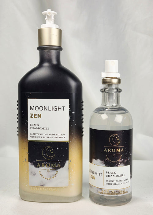 Bath & Body Works Moonlight Zen Black Chamomile Body Lotion & Essential Oil Mist Set
