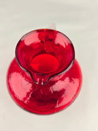 Crackle Glass Vintage Red Mini Pitcher Creamer – Handled Glass Pitcher