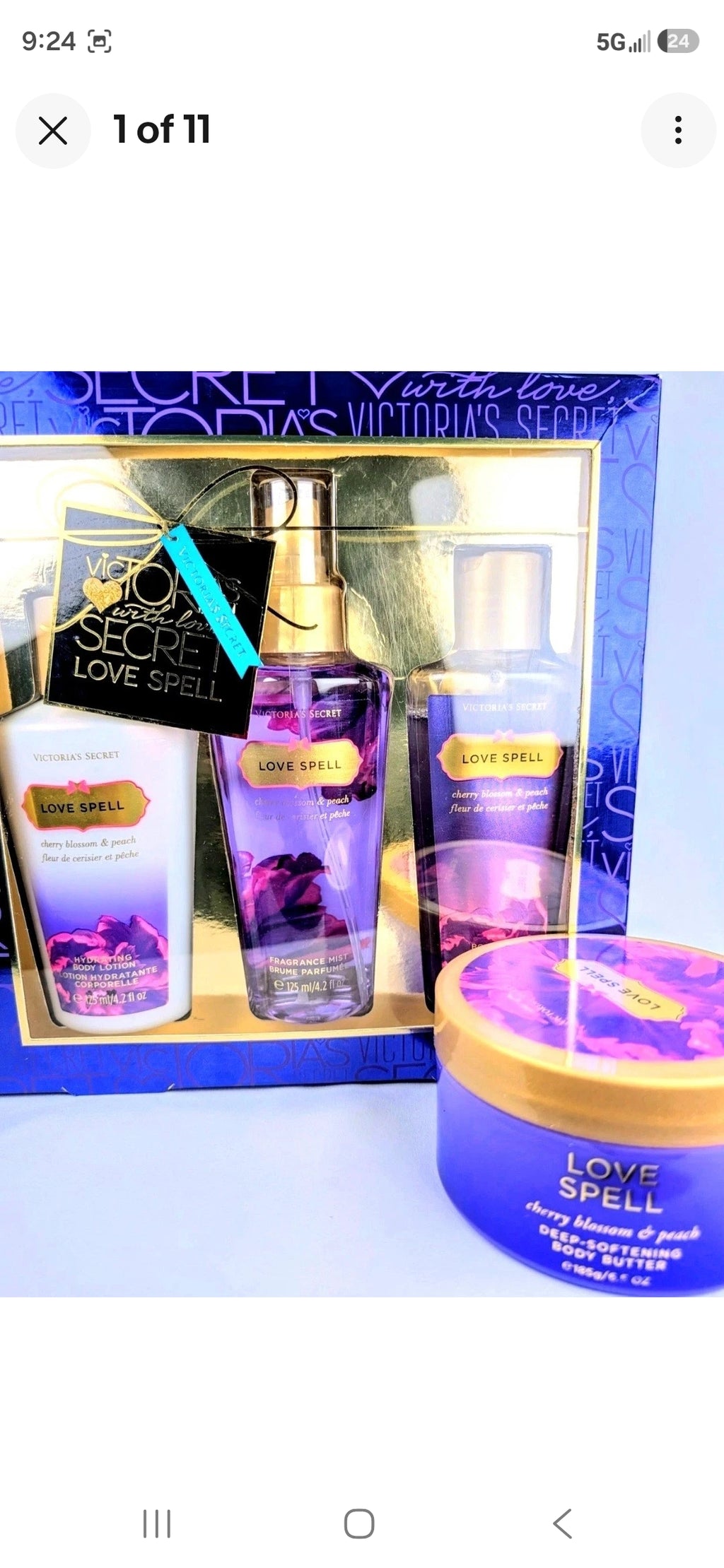 Victoria’s Secret Love Spell Gift Set & Body Butter Cherry Blossom Peach Discontinued Y2K