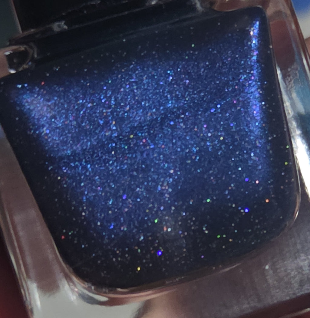 Galactic Abyss- Deep Black Purple Jelly Holographic Shimmer Nail Lacquer with Blue Violet Sheen | Liquid Krystal Co Handmade Indie Nail Polish