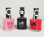 Pure Ice Shine Gel Tech Nail Polish Set – 2-Step Shine System | Red, Pink & Top Coat