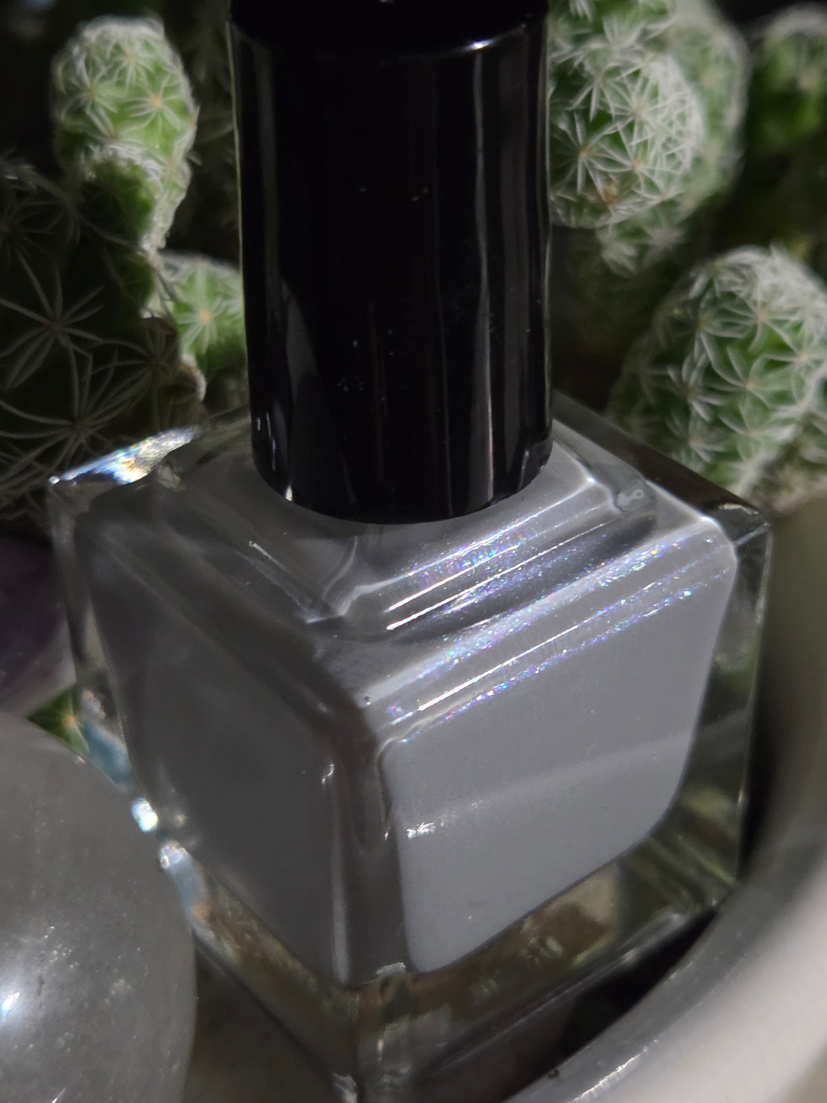 Mystic Foglight - Gray Nail Polish with Multicolor Shimmer | Liquid Krystal Co. Handmade Indie Lacquer