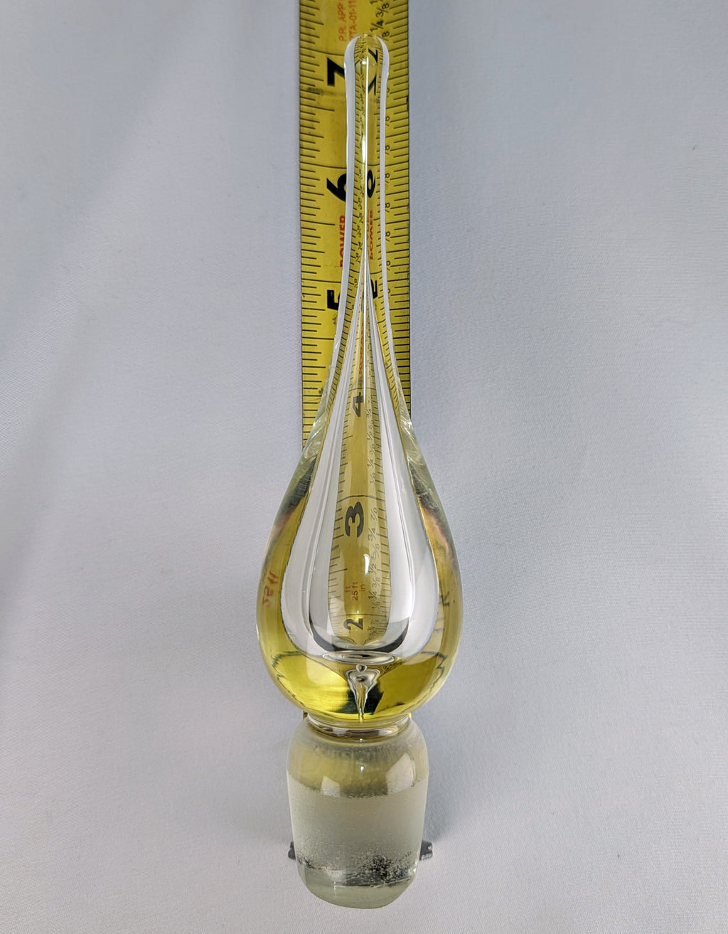 Mid Century Amber Genie Bottle Barware with Flame Stopper Art Glass Display