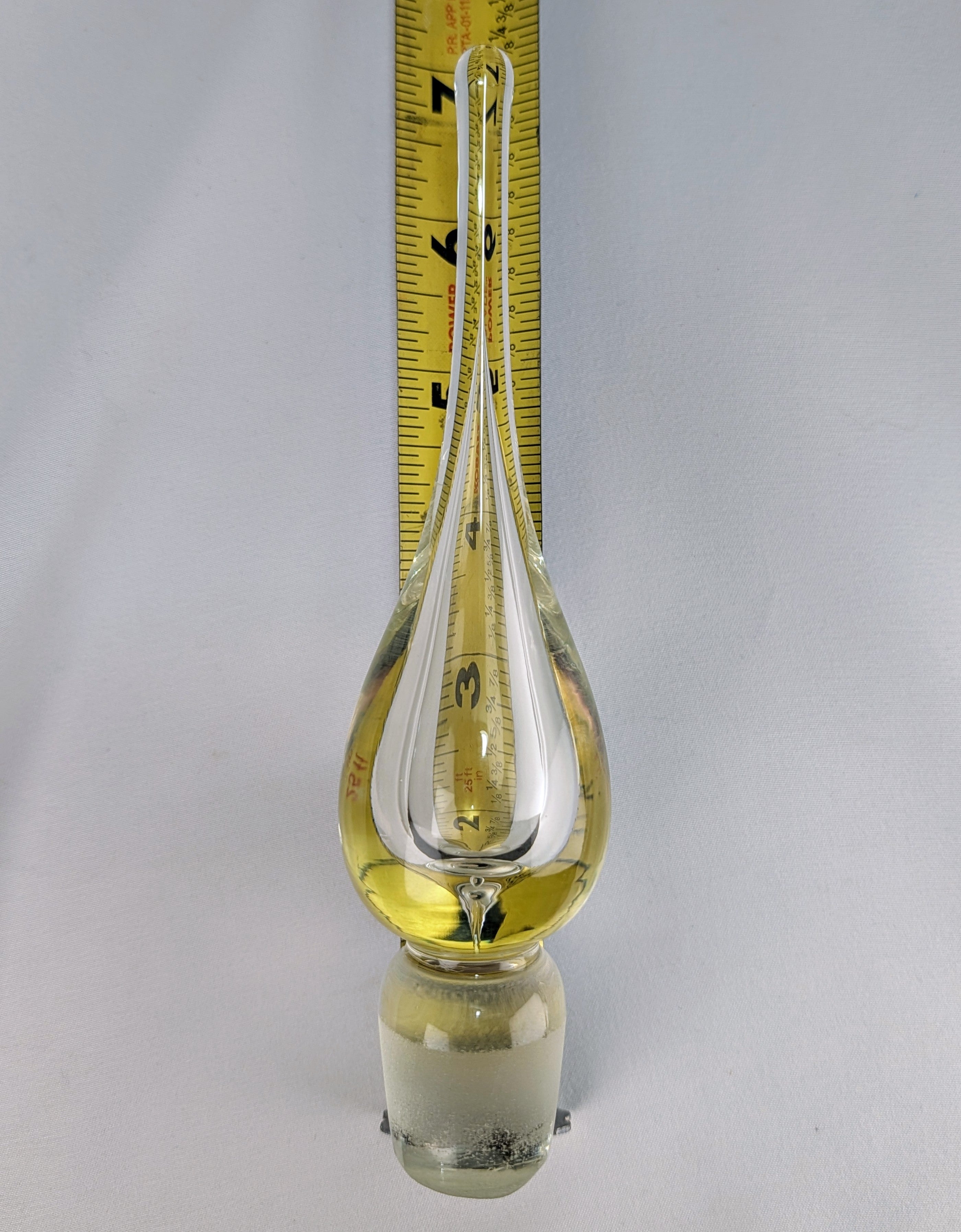 Mid Century Amber Genie Bottle Barware with Flame Stopper Art Glass Display