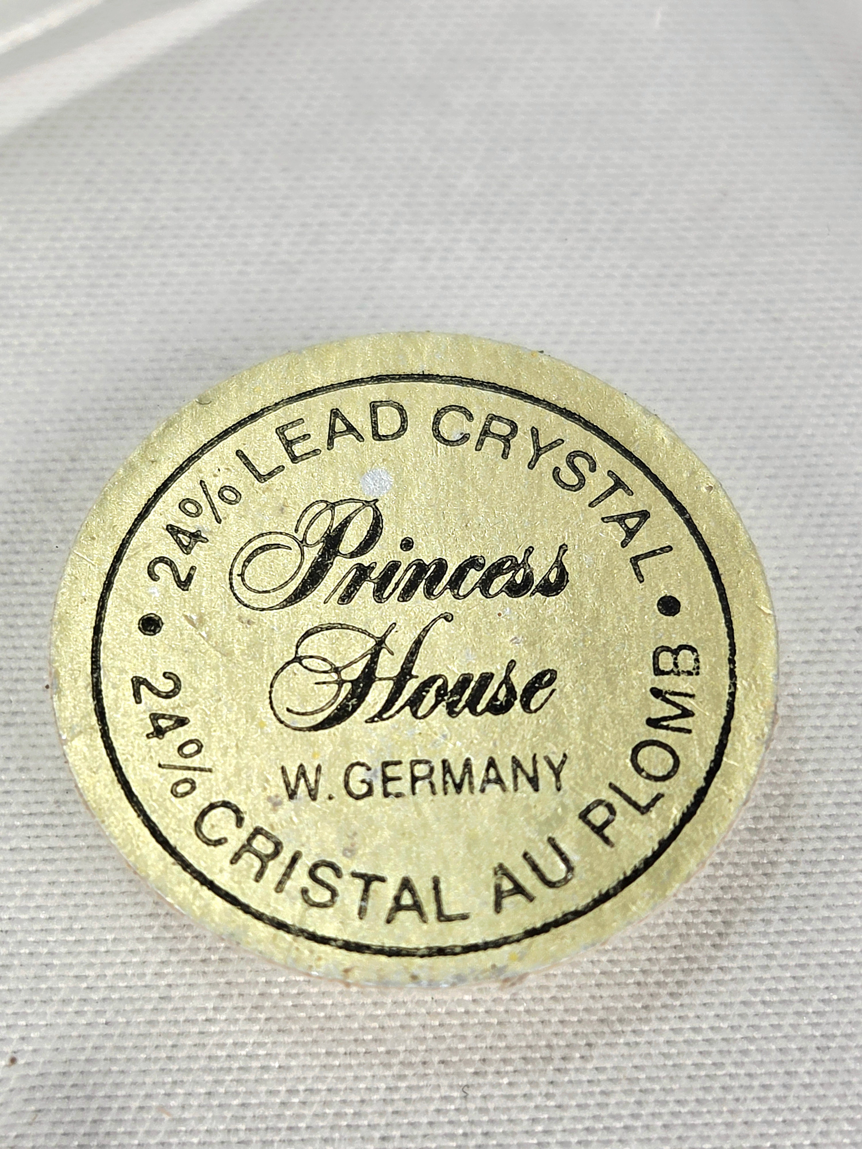 Princess House 24% Lead Crystal Vanity Set – West Germany Perfume Bottle, Trinket Box & Tray
