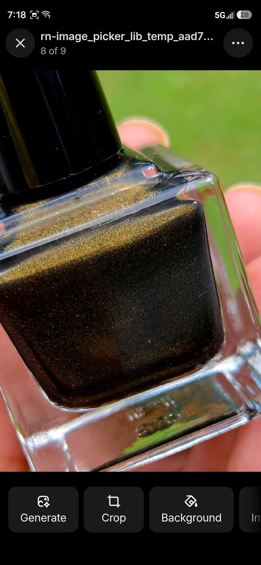 Liquid Krystal Co. Gilded Raven Prototype Nail Lacquer | Black Crelly with Antique Gold Shimmer | One-of-a-Kind Handmade Indie Polish