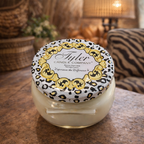 Tyler Candle Company “High Maintenance” 11 oz Scented Candle – Leopard Lid Glass Jar Candle