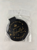 🎁 Present Pile Add-On | $25+ Order                     You Are Beautiful Mirror Keychain – Black & Gold Compact