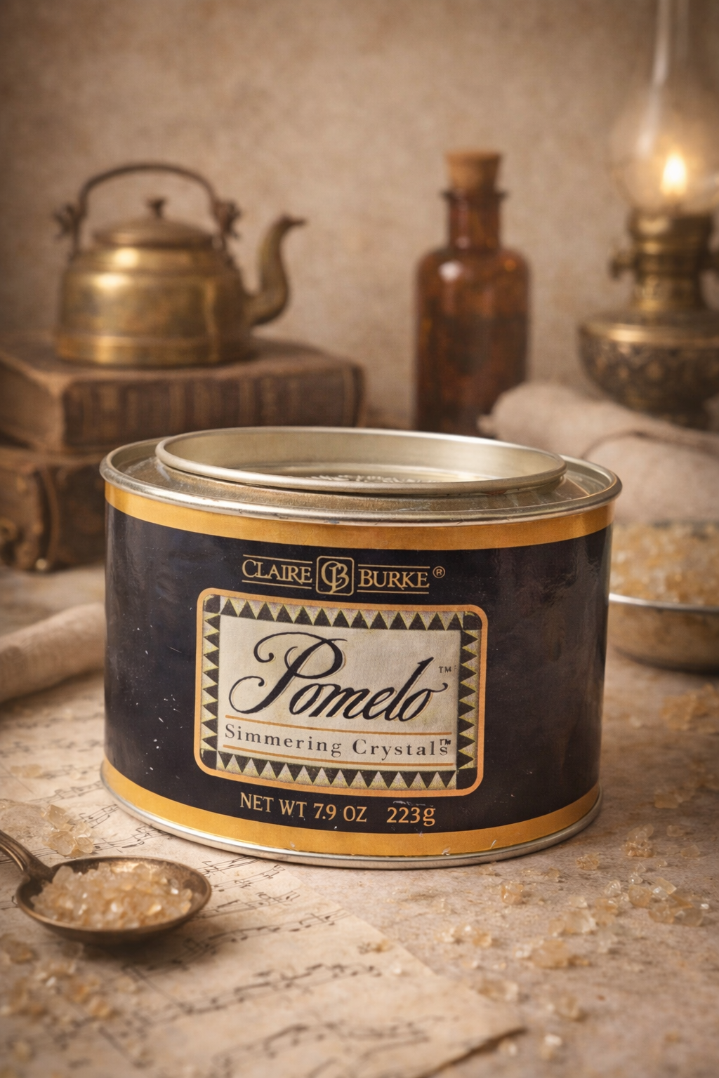 Claire Burke Vintage Pomelo Simmering Crystals 7.9 oz Home Fragrance Potpourri Crystals Tin vintage home fragrance crystals