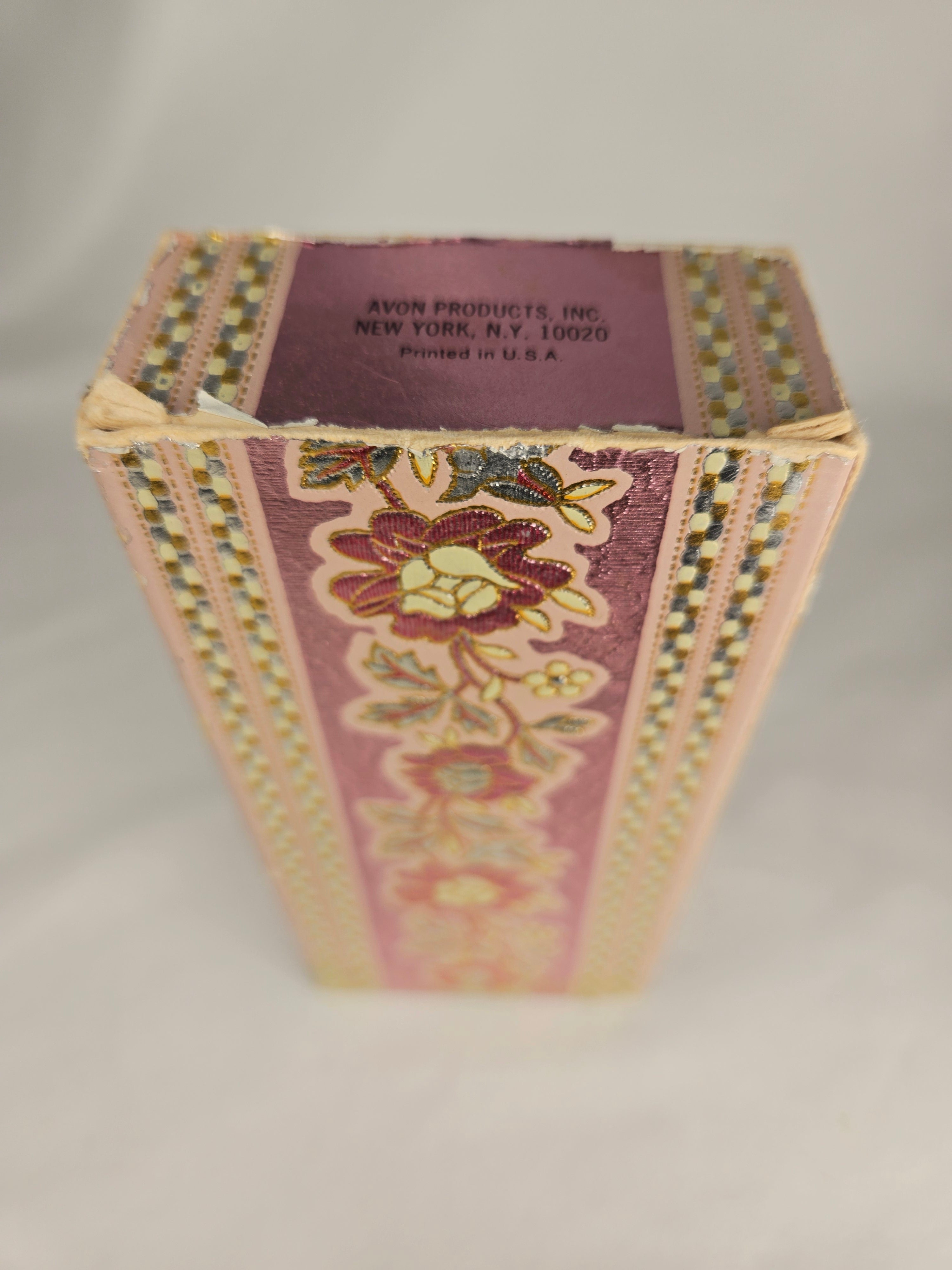 Vintage Avon Topaze Perfumed Talc 2.75 oz with Original Box – Appears Full Golden Fragrance Powder Collectible