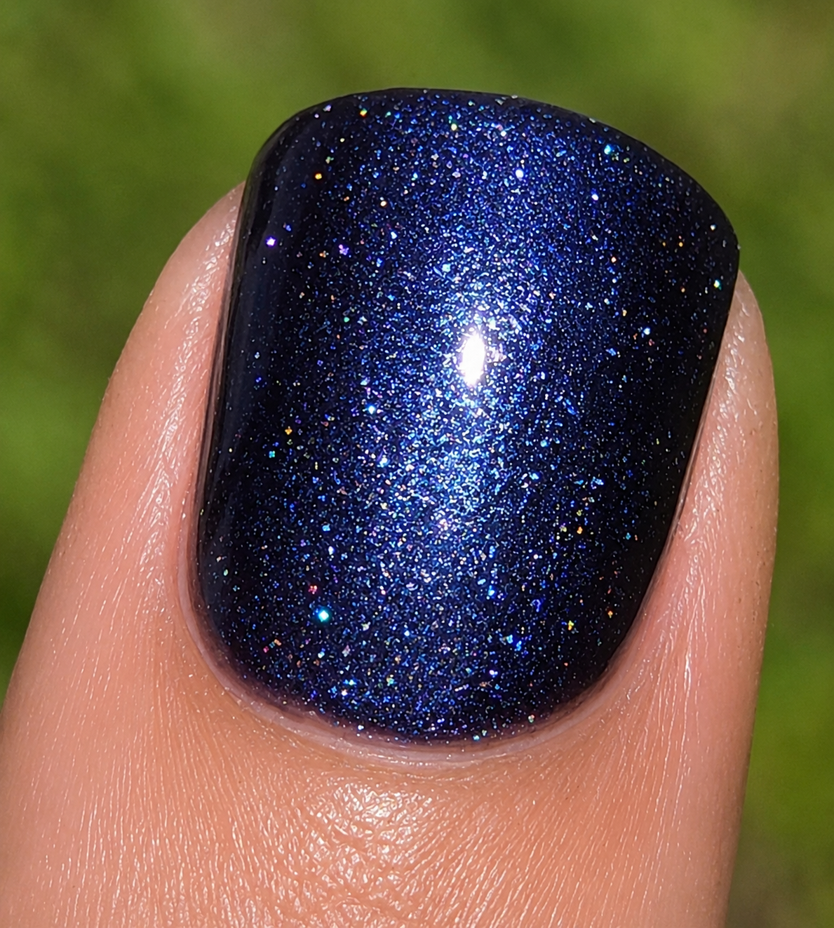 Galactic Abyss- Deep Black Purple Jelly Holographic Shimmer Nail Lacquer with Blue Violet Sheen | Liquid Krystal Co Handmade Indie Nail Polish