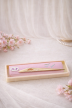 Gold & Silver-Tone Mount Fuji Hair Stick with Hanko Tag | Vintage Japanese Adornment (4”)