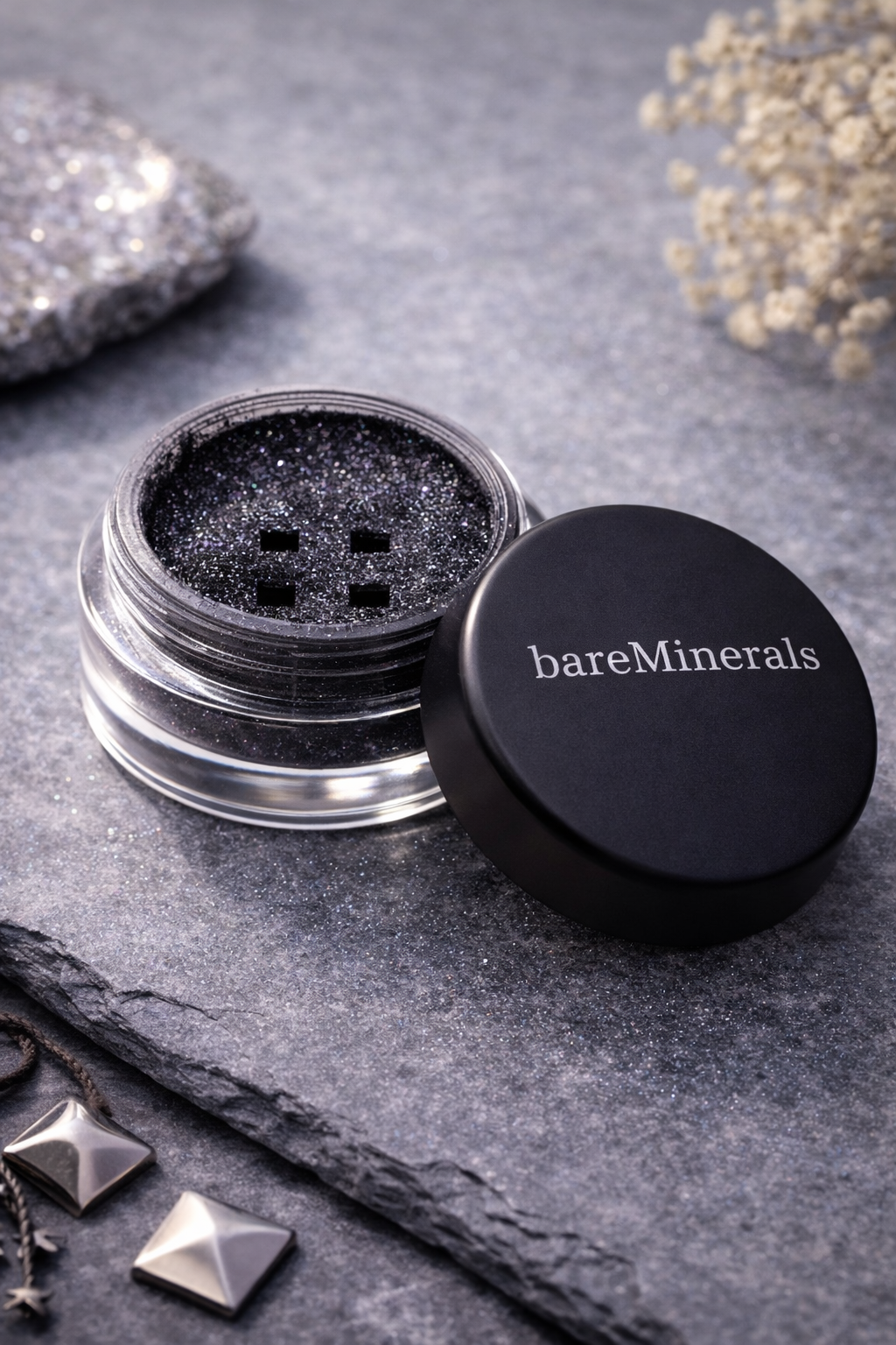 bareMinerals Rock Star Loose Eyeshadow Black Iridescent Sparkle Shimmer Pigment (Discontinued Shade)