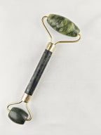 Natural Jade Facial Roller Dual-Ended Heavy Green Jade Face Massage Tool