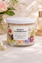Bath & Body Works Honey Wildflower 3-Wick Candle | New | Floral Honey Scent