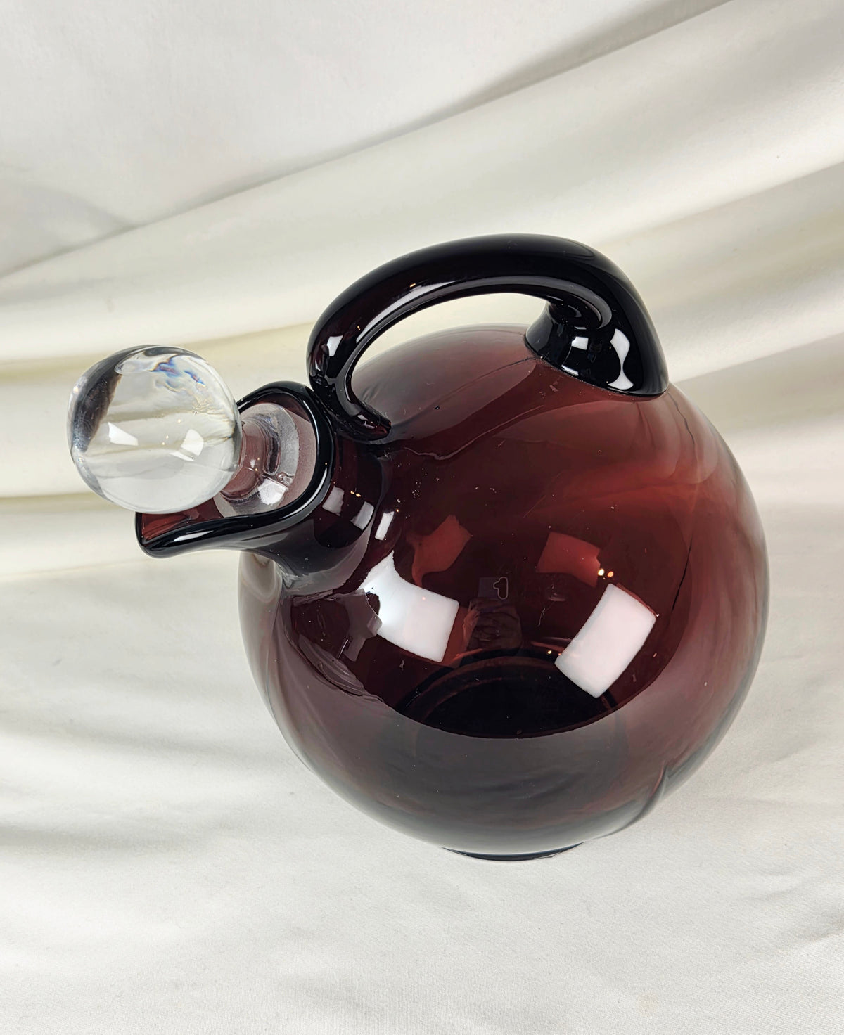 Vintage Cambridge Glass Amethyst Decanter for Farber Bros Krome-Kraft Art Deco Service