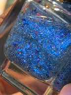 Atlantean Aetherdust— Clear Blue Purple Iridescent Flake Nail Polish Topper with Holographic Sparkle | Liquid Krystal Co.