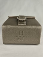 Heritage by WOLF Travel Jewelry Case — Metallic Taupe / Platinum Tone