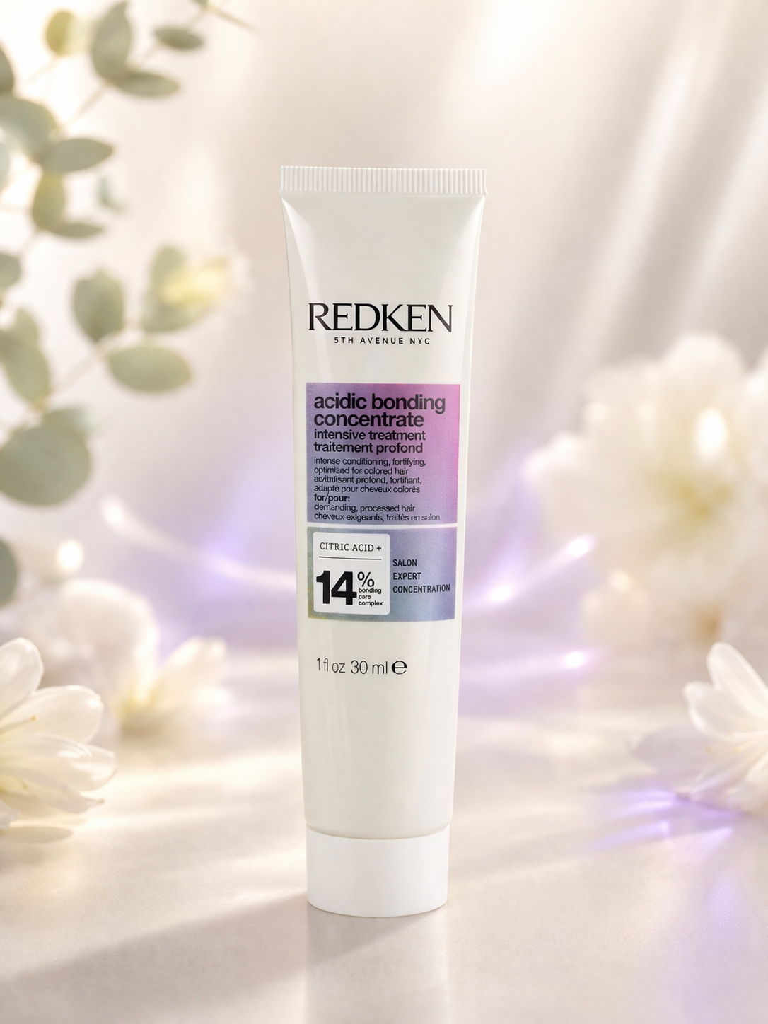 Redken Acidic Bonding Concentrate Intensive Treatment 1oz — Citric Acid Repair Treatment for Damaged & Color-Treated Hair