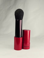 Revlon Retractable Powder Brush Travel Makeup Brush Purse Size Portable Cosmetic Brush Red