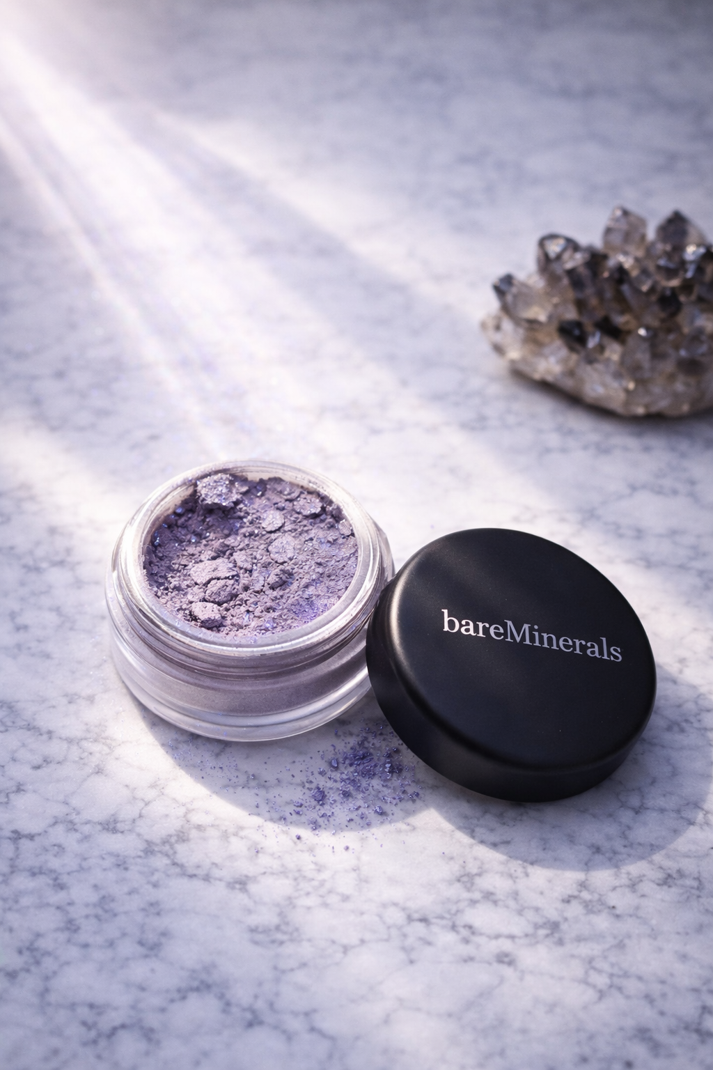 BareMinerals Eyecolor Loose Powder Eyeshadow - Vanity Collectible - “Black Ice” – Cool Tone Satin Grey Pigment (0.02 oz)