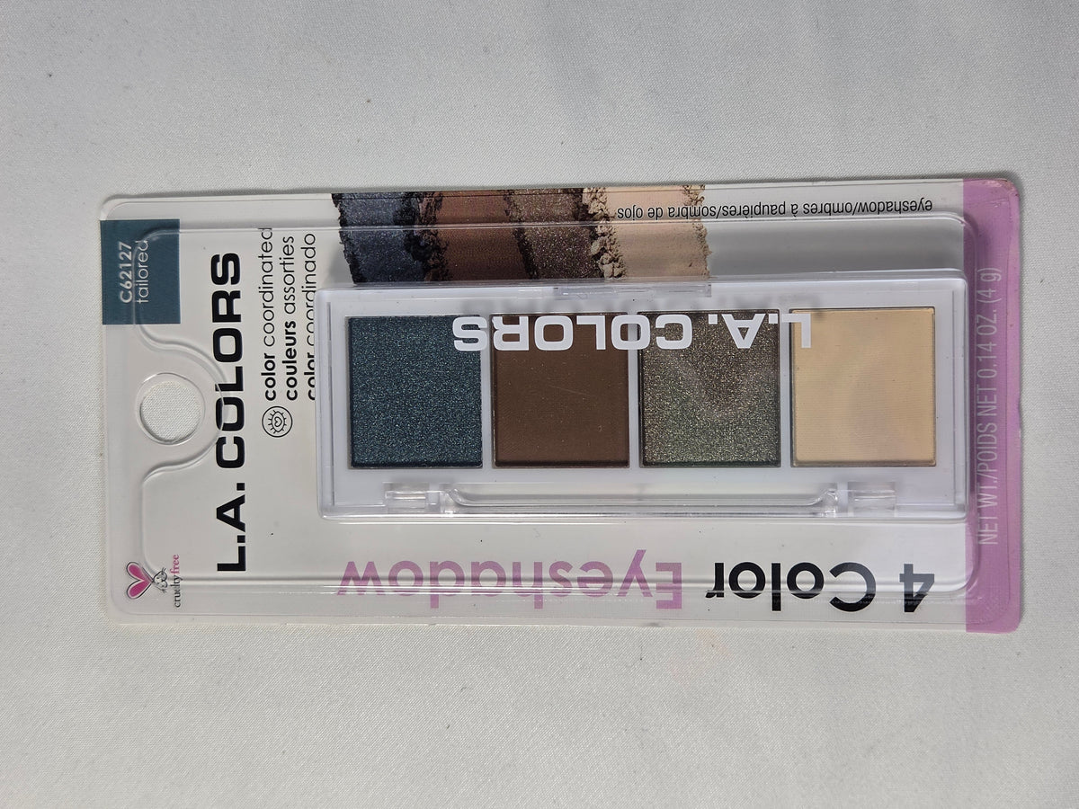 L.A. Colors Tailored C62127 4 Color Eyeshadow Palette Sealed Discontinued Makeup