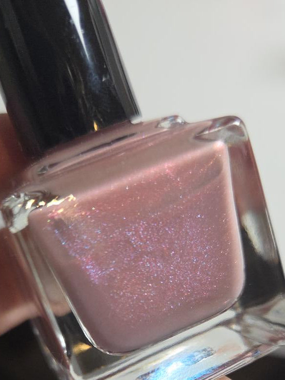 Blushfire Afterglow – Dusty Mauve Pink Shimmer Nail Polish with Red & White Flash | Liquid Krystal Co. Handmade Indie Lacquer