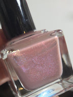 Blushfire Afterglow – Dusty Mauve Pink Shimmer Nail Polish with Red & White Flash | Liquid Krystal Co. Handmade Indie Lacquer