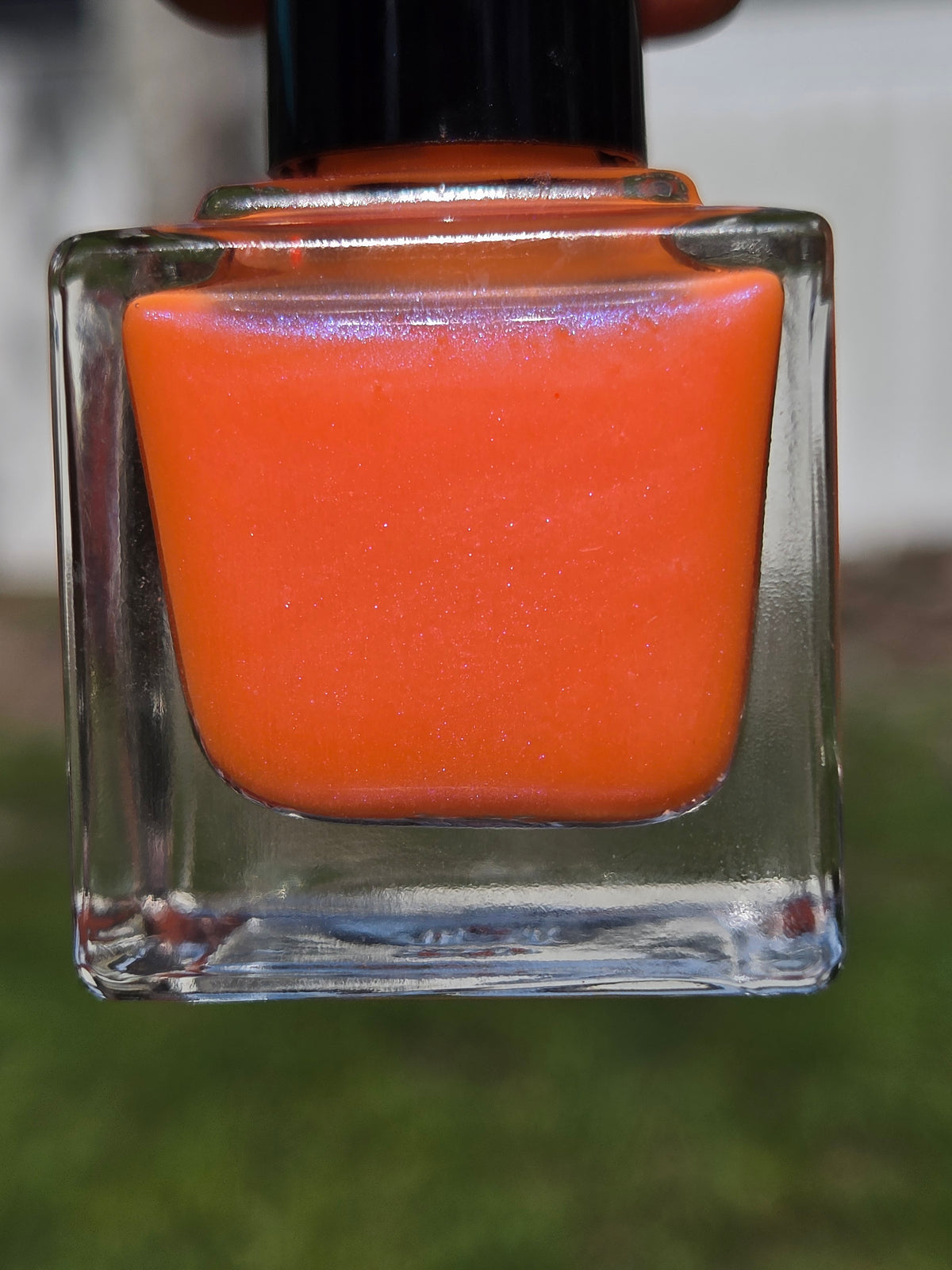 Arcflare - Neon Orange Glow in the Dark Nail Polish | Blue Violet Shimmer UV Reactive Handmade Indie Lacquer | Liquid Krystal Co.