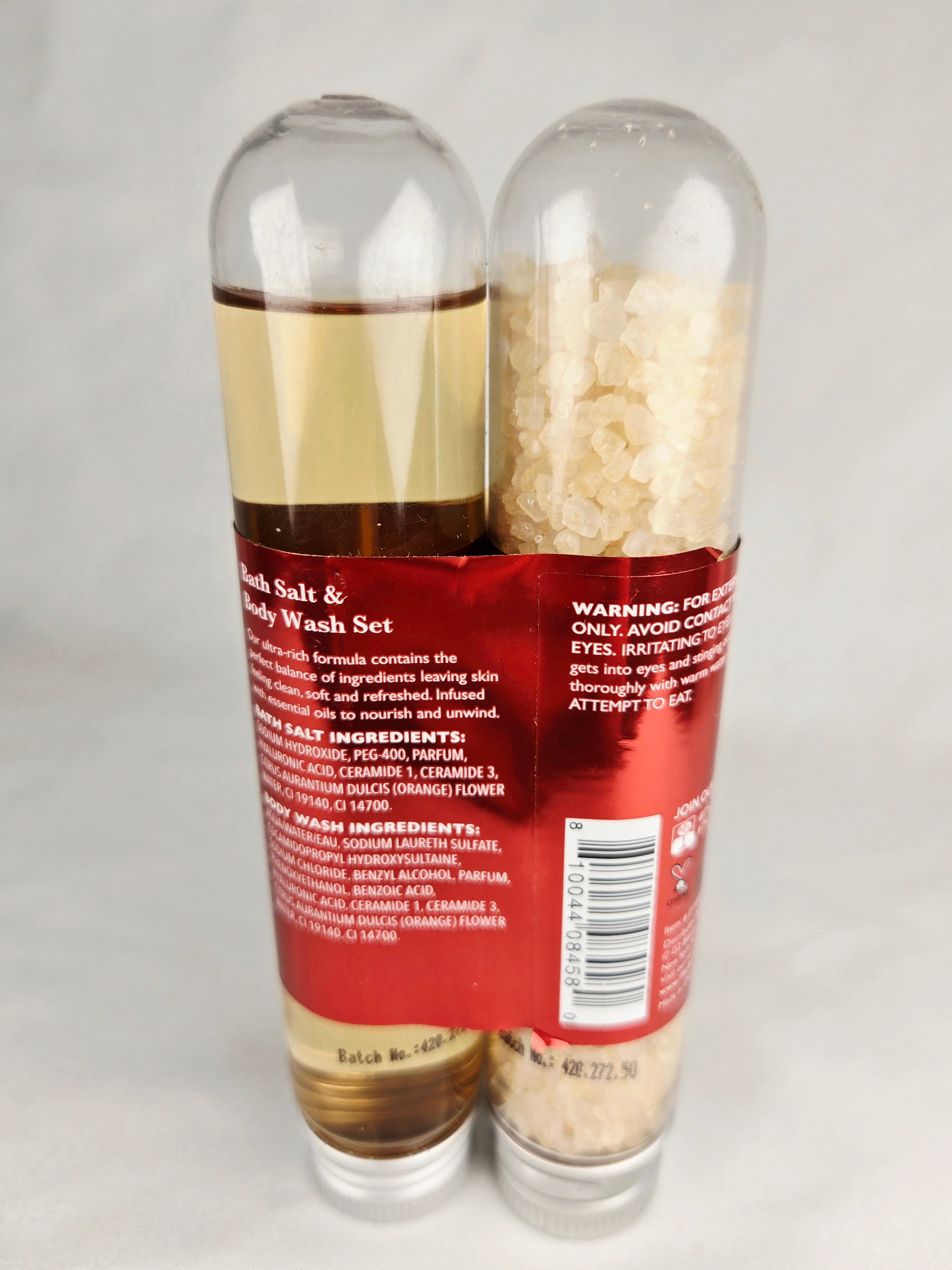 The Spathecary Peach Bellini Hydrating Bath Salt & Body Wash Set Hyaluronic Acid Ceramides Orange Blossom Travel Spa Duo