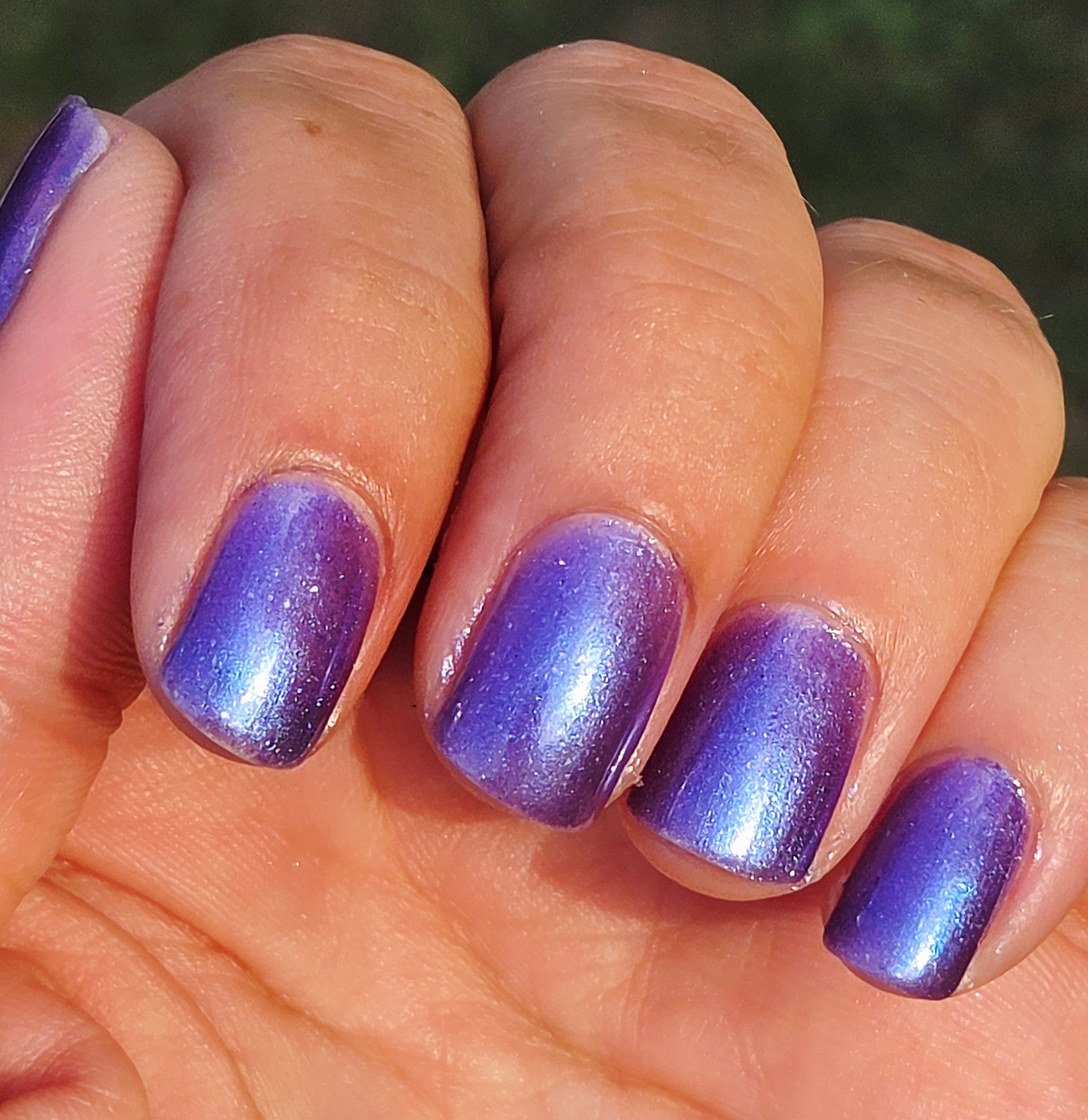 Starlit Wisteria – Purple Blue Shimmer Nail Polish with Silver Micro Flake | Color-Shifting Indie Nail Lacquer | Handmade Iridescent Violet Polish - Prototype