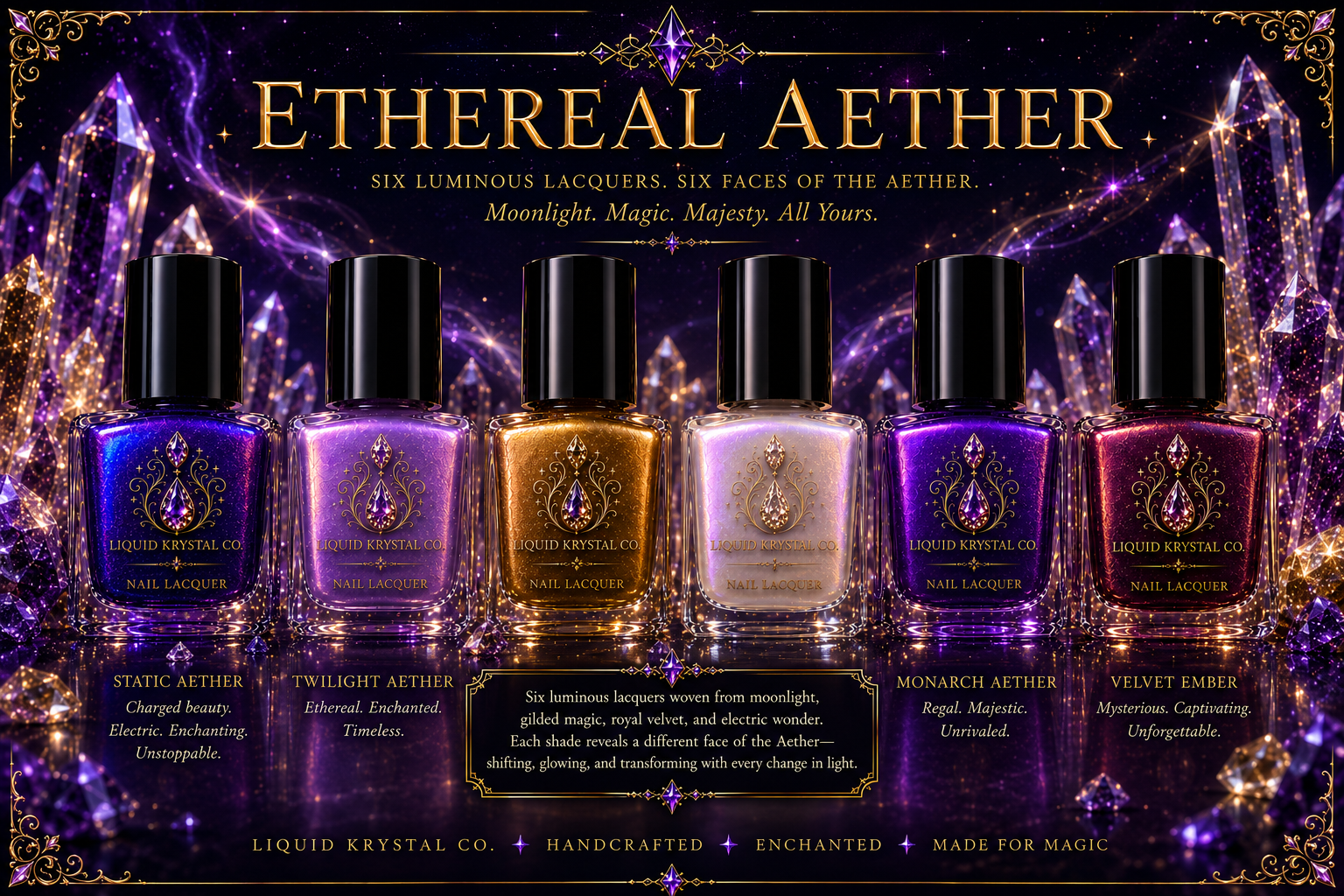 ETHEREAL AETHER COLLECTION PROTOTYPE DISPLAY | NOT FOR SALE | Fantasy Nail Polish Concept Collection | Liquid Krystal Co.