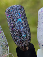 Aetherdust – Silver Holographic Nail Polish with Multichrome Chameleon Flakes | Sheer Buildable Indie Lacquer - Liquid Krystal Co