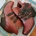 OTBT Lasso Red Oak Leather Buckle Ankle Boots Women’s Size 9