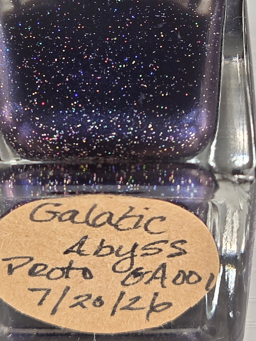 Liquid Krystal Co. Galactic Abyss – One-of-a-Kind Prototype GA001 | Inky Purple Nail Lacquer with Electric Blue Sheen Holo Shimmer | Handmade Collectible Prototype | 15 mL