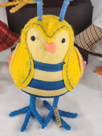 Spritz Birds Set of 5 Beezy Saffron Wheatly Blossom Coopster Plush Decor Collection