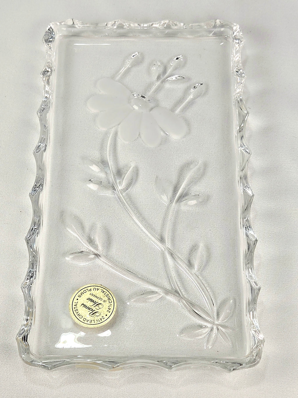 Princess House 24% Lead Crystal Vanity Set – West Germany Perfume Bottle, Trinket Box & Tray