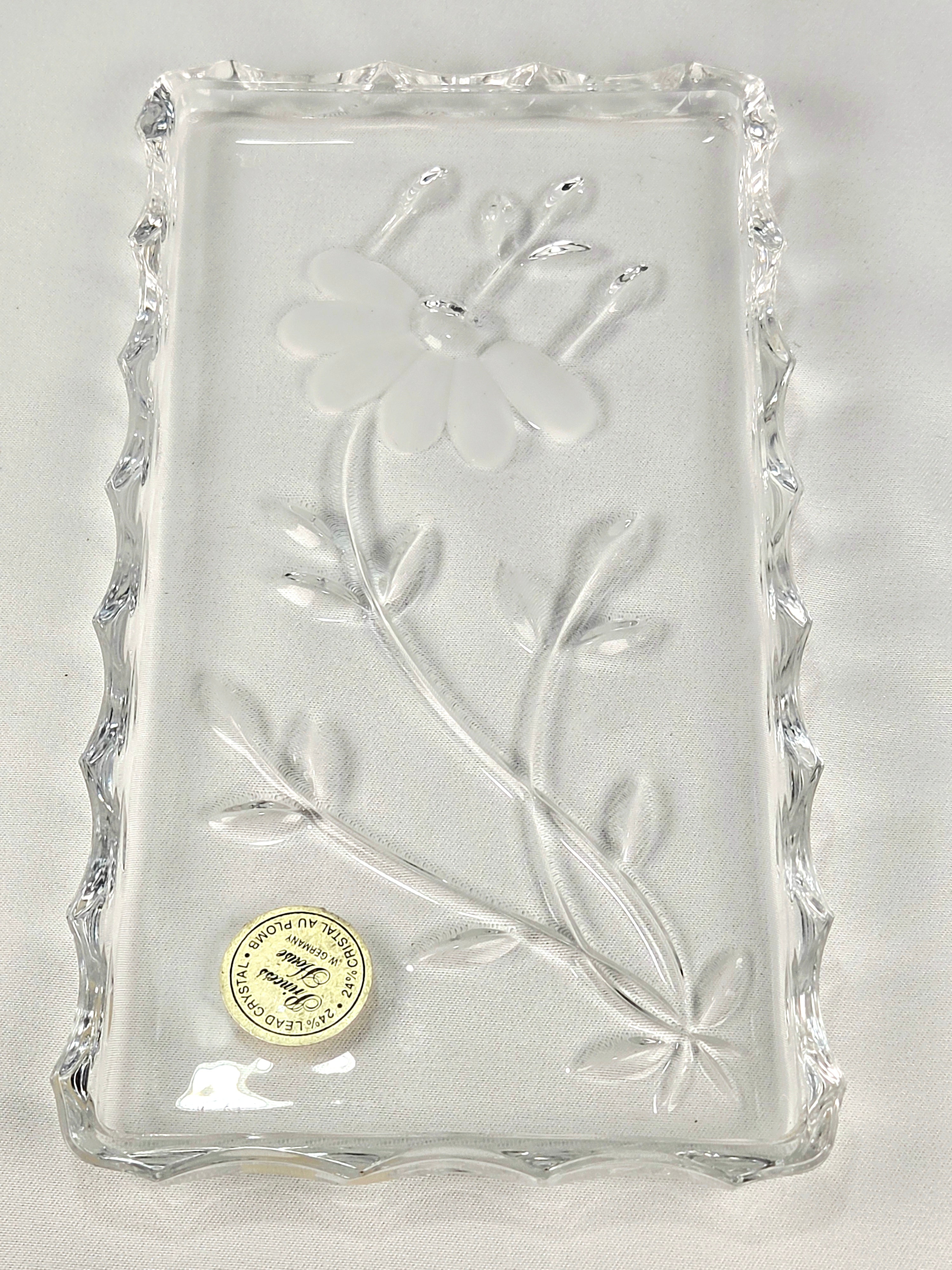 Princess House 24% Lead Crystal Vanity Set – West Germany Perfume Bottle, Trinket Box & Tray