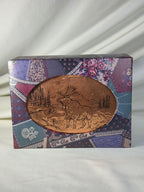 Gregorian Greetings Genuine Copper Elk Postcard with Bonus Vintage Patchwork Photo Album