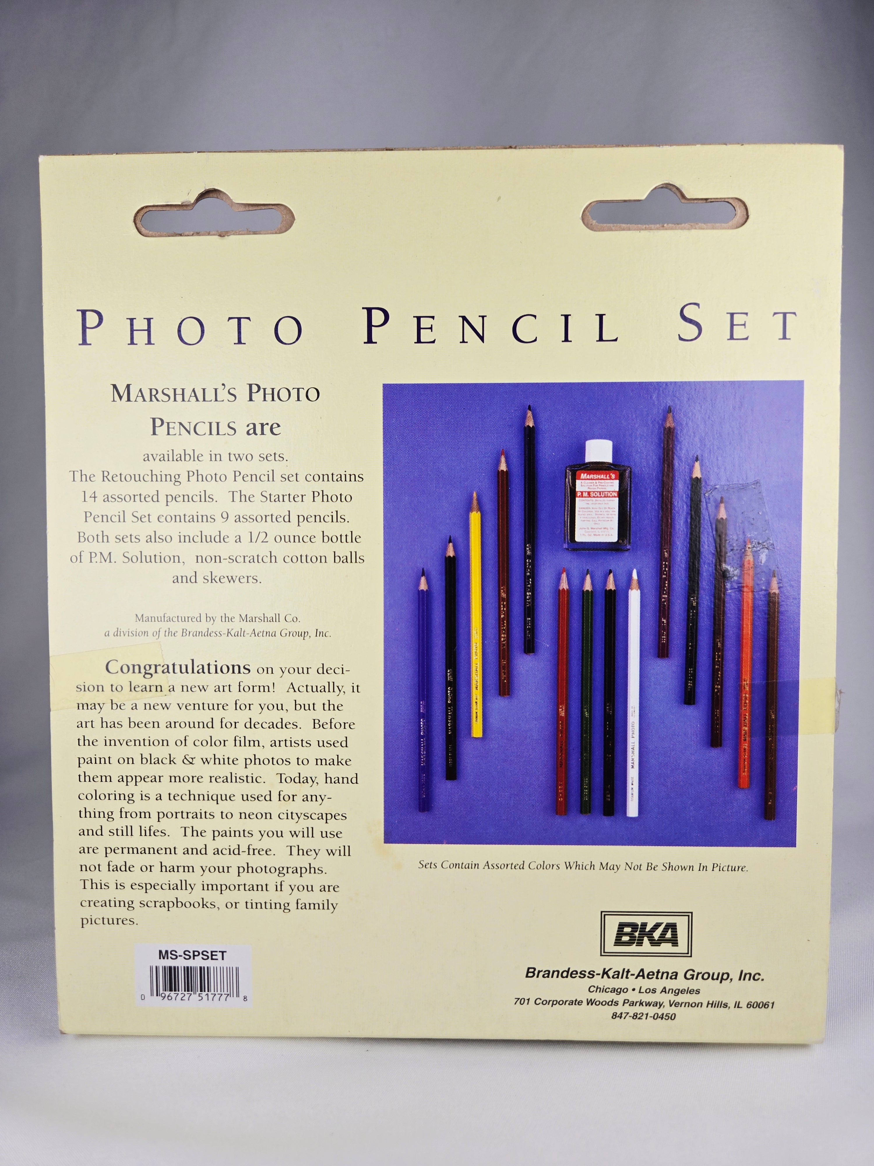 Marshall’s Photo Coloring System Starter Set – Vintage Photo Pencil Set Black & White Colorizing Kit