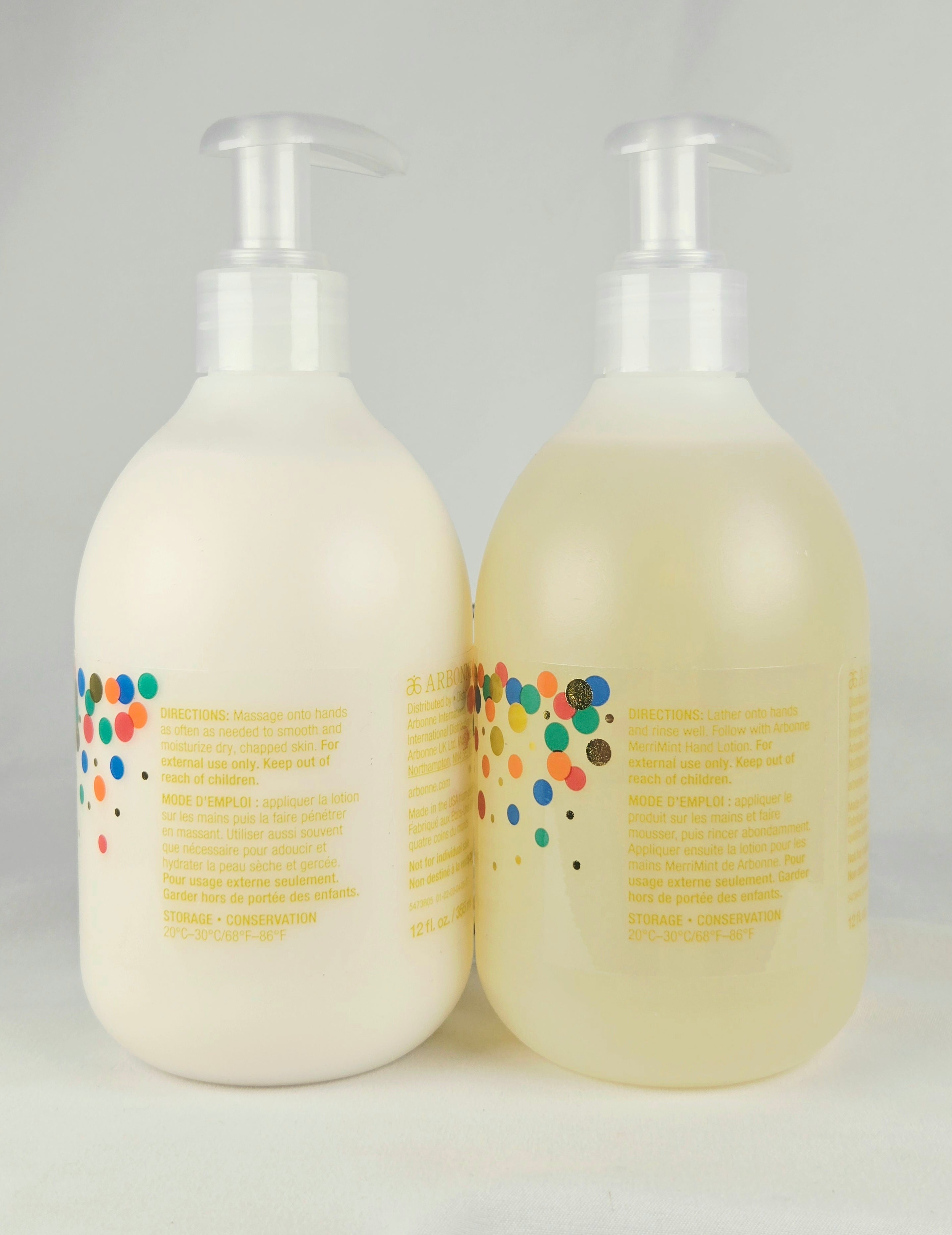 Arbonne MerryMint Hand Wash & Hand Lotion Set with Metal Caddy Holiday Edition Peppermint Duo