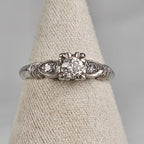 Antique Platinum Diamond Engagement Ring - EGL USA Certified - Size 5.5