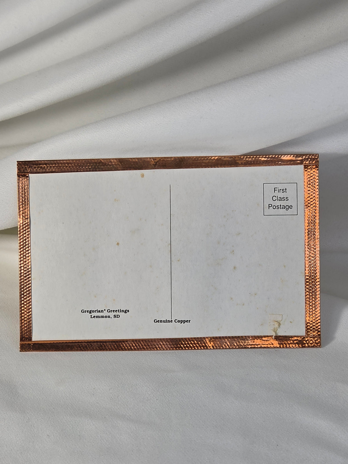 Gregorian Greetings Genuine Copper Elk Postcard with Bonus Vintage Patchwork Photo Album