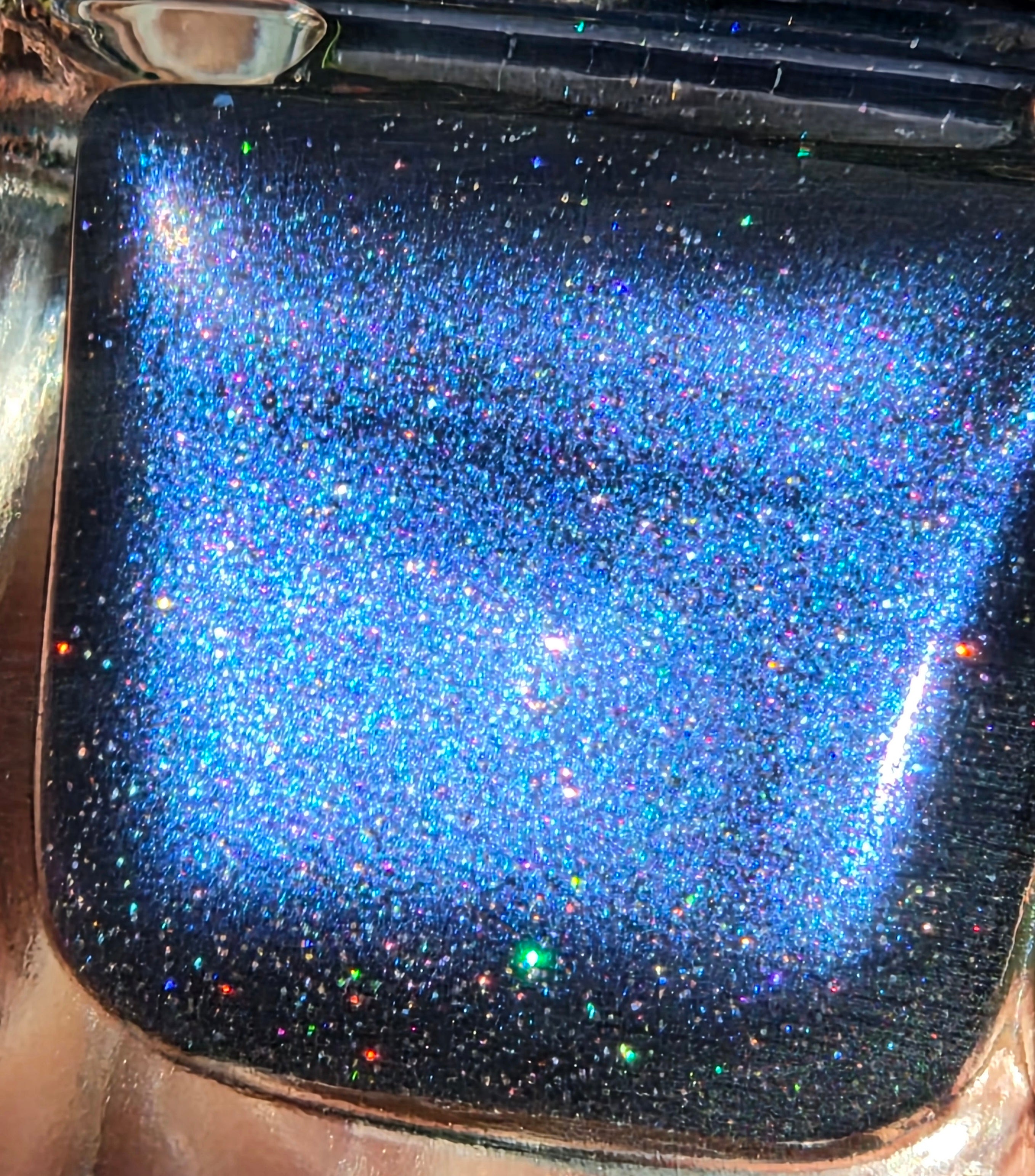 Galactic Abyss- Deep Black Purple Jelly Holographic Shimmer Nail Lacquer with Blue Violet Sheen | Liquid Krystal Co