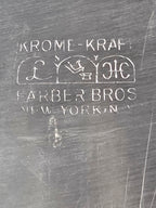 Vintage Farber Bros Krome-Kraft Amethyst Glass Creamer Sugar Bowl & Chrome Tray