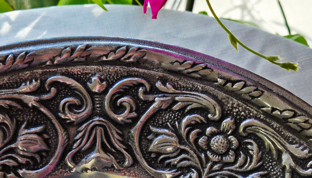Wilton Armetale RWP Pewter Bowl – Embossed Floral Design | Vintage American Pewter